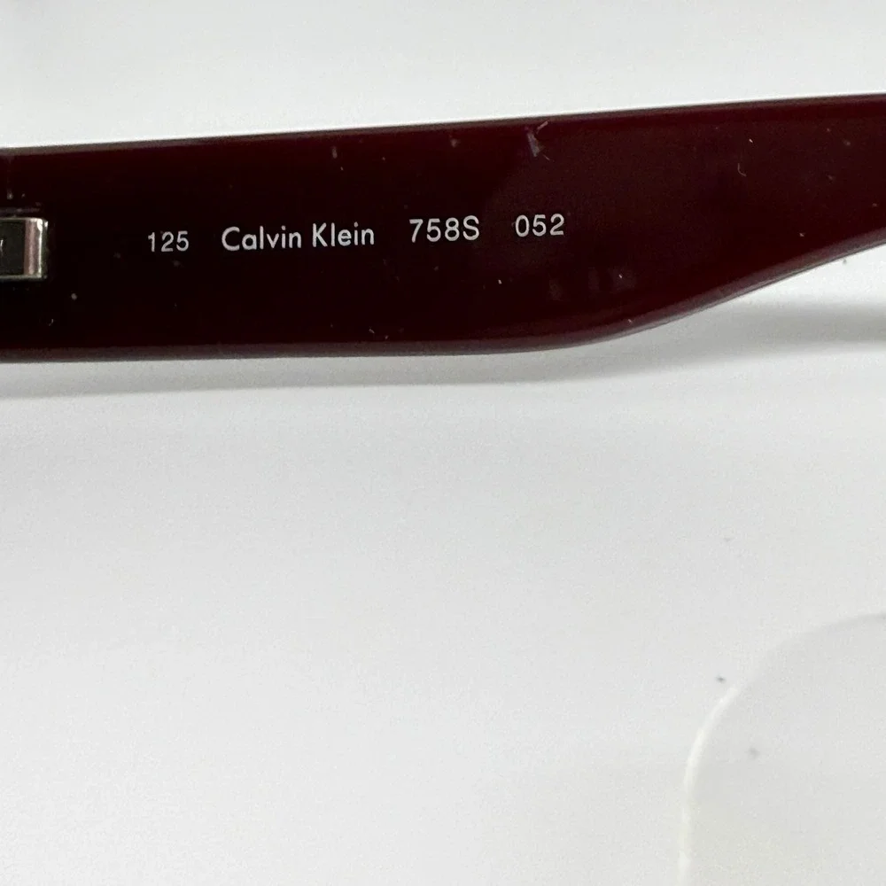 Calvin Klein 758S 052 Burgundy Oval Eyeglass Frames Made in Italy 56-16-125